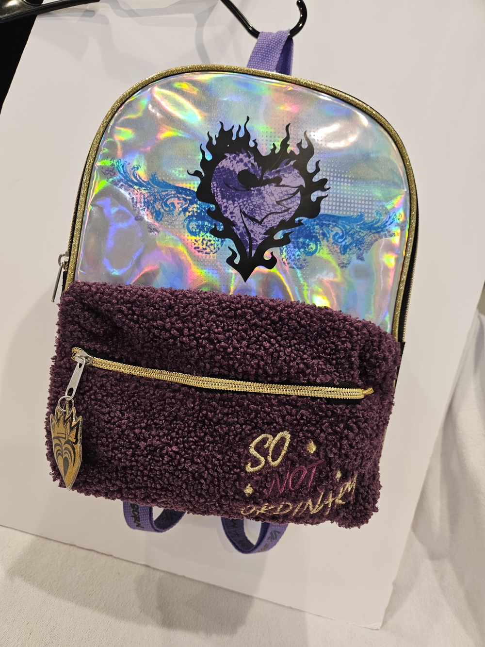 Descendants 3 So Not Ordinary Purple Holographic Heart Kids Mini Backpack